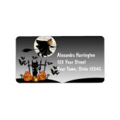 Flying Witch Halloween Etiket (Voorkant)