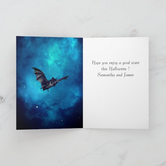 Flying Witch Halloween Greeting Kaart (Binnen)