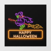 Flying Witch Halloween Neon Venster Cling Raamsticker (Vel)