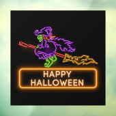 Flying Witch Halloween Neon Venster Cling Raamsticker (Vel 3)