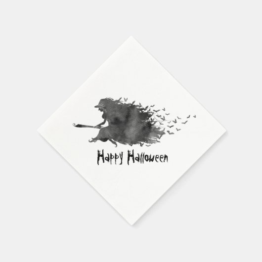 Flying Witch Halloween Paper Napkins Servet (Hoek)