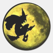 Flying Witch Halloween Sticker (Voorkant)