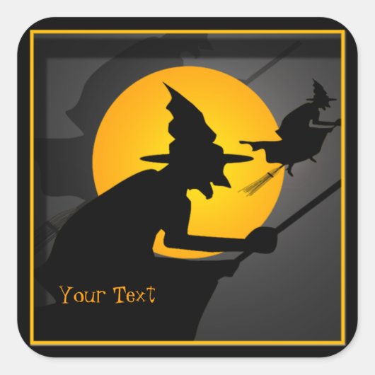 Flying Witch Halloween Stickers (Voorkant)