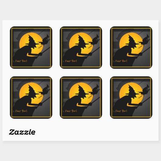 Flying Witch Halloween Stickers (Vel)