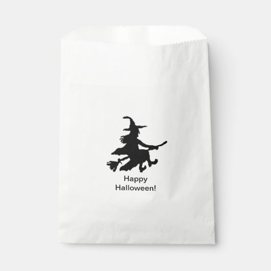 Flying Witch - Happy Halloween - Favor Bag Bedankzakje (Voorkant)