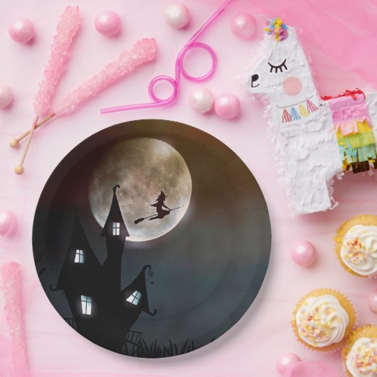 Flying Witch Happy Halloween Paper Bord (Feest)