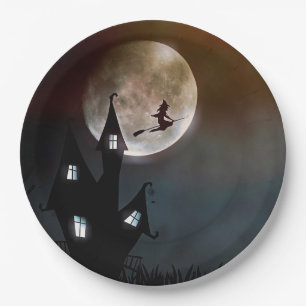 Flying Witch Happy Halloween Paper Bord