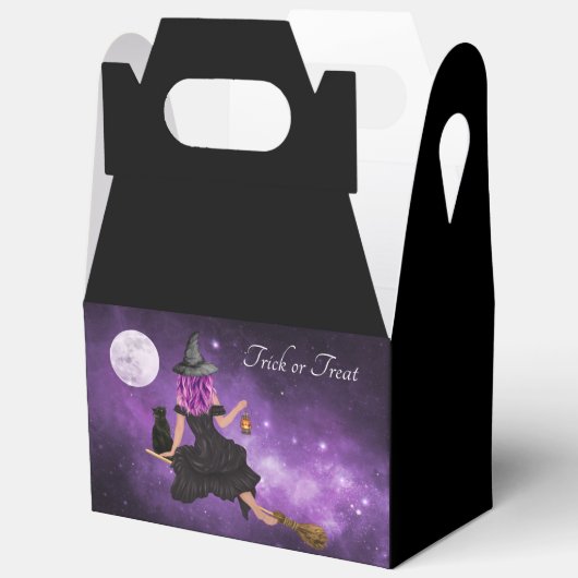 Flying Witch Happy Halloween Persoonlijk Bedankdoosjes (Open)