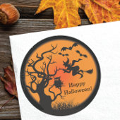 Flying Witch Happy Halloween Sticker