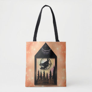 Flying Witch Lantern Tote Bag