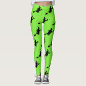 Flying Witch Lime Green Leggings (Voorkant)