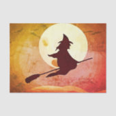 Flying Witch met volle maan no2 Tissue Paper Tissuepapier (Voorkant)