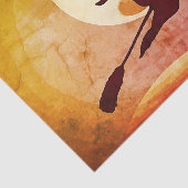 Flying Witch met volle maan no2 Tissue Paper Tissuepapier (Detail)