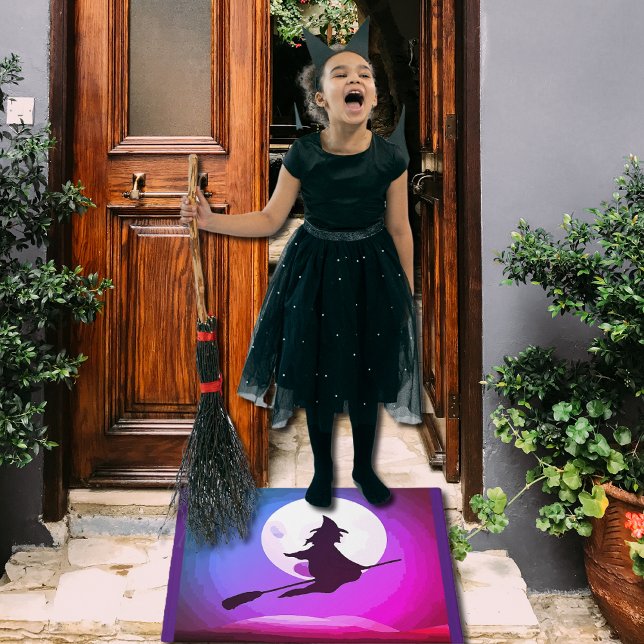 Flying Witch met volle maan no3 Deurmat (Creator heeft geüpload)