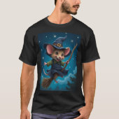 Flying – Witch Mouse Halloween TinyFur Shirt (Voorkant)