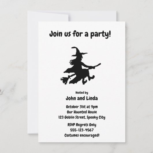 Flying Witch on Yellow Kaart (Achterkant)