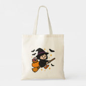Flying Witch op Broom Trick O’ Treat tas (Achterkant)
