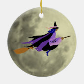 Flying Witch-Ornament Keramisch Ornament (Achterkant)