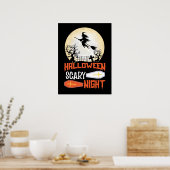 Flying Witch Spooky Halloween Night Poster (Keuken)