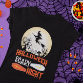 Flying Witch Spooky Halloween Night T-shirt