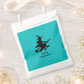 Flying Witch - Teal - Happy Halloween - Favor Bag Bedankzakje (Geknipt)