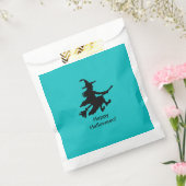 Flying Witch - Teal - Happy Halloween - Favor Bag Bedankzakje (Gezegeld)
