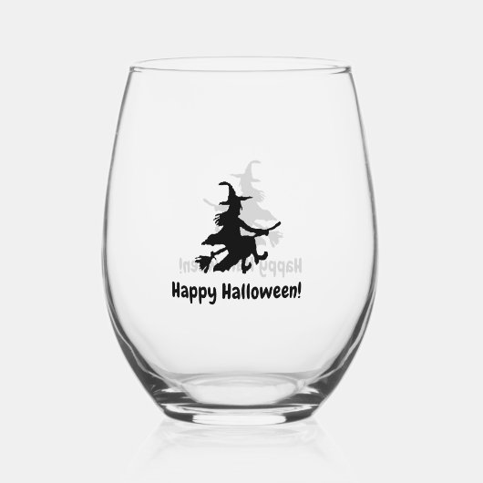 Flying Witch Wijnglas Zonder Voet (Achterkant)