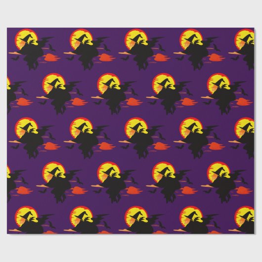 Flying Witch  with full moon   Cadeaupapier (Vlak)