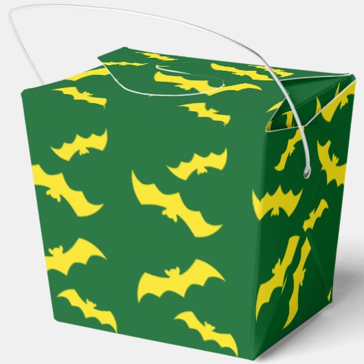 Flying Yellow Halloween Bats Bedankdoosjes (Achterkant)