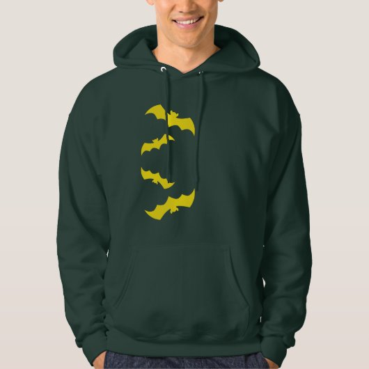Flying Yellow Halloween Bats Hoodie (Voorkant)