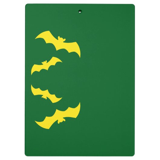 Flying Yellow Halloween Bats Klembord (Achterkant)