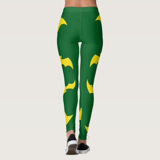 Flying Yellow Halloween Bats Leggings (Achterkant)