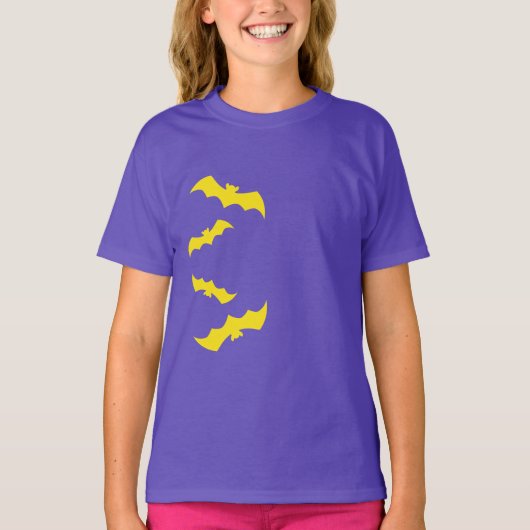 Flying Yellow Halloween Bats T-shirt (Voorkant)