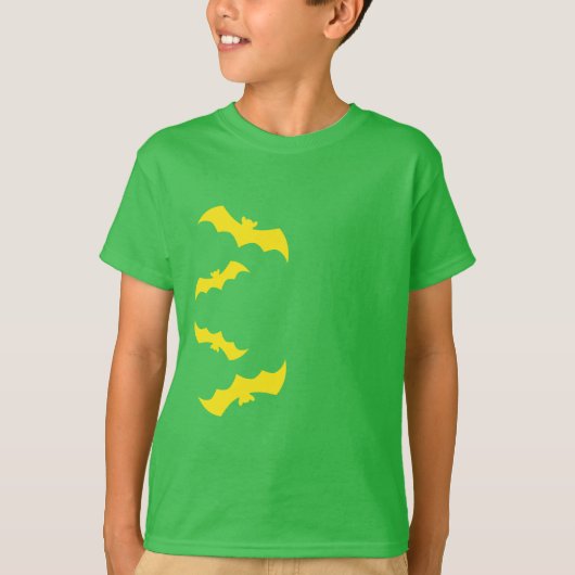 Flying Yellow Halloween Bats T-shirt (Voorkant)