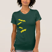 Flying Yellow Halloween Bats T-shirt (Voorkant)