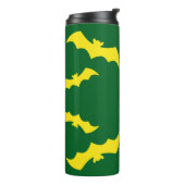 Flying Yellow Halloween Bats Thermosbeker (Gedraaid links)