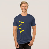 Flying Yellow Halloween Bats Tri-Blend Shirt (Voorkant volledig)