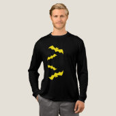 Flying Yellow Halloween Bats Tri-Blend Shirt (Voorkant)