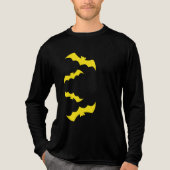 Flying Yellow Halloween Bats Tri-Blend Shirt (Voorkant volledig)