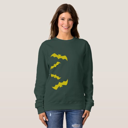 Flying Yellow Halloween Bats Trui (Voorkant volledig)