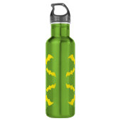 Flying Yellow Halloween Bats Waterfles (Achterkant)