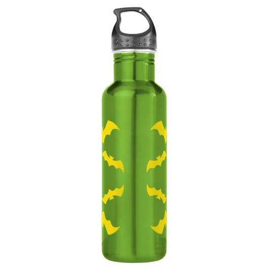 Flying Yellow Halloween Bats Waterfles (Achterkant)