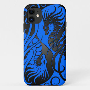 Flying Yin Yang Dragons - blauw en zwart Case-Mate iPhone Case