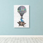 Flying Zebra Canvas Afdruk (Insitu (Houten vloer))