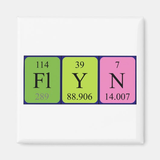 Flyn periodieke tabelnaam magneet (Voorkant)