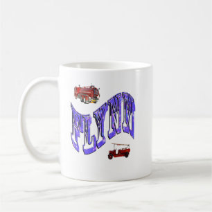 Flynn, naam, Logo met brandweerwagens, Koffiemok