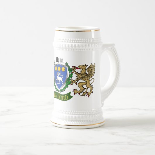Flynn/O'Flynn Irish Shield Beer Stein Bierpul (Voorkant rechts)