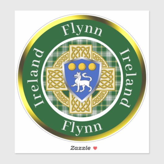 Flynn Shield & Celtic Cross gepersonaliseerd Sticker (Vel)