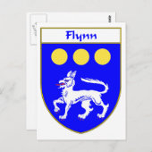 Flynn-wapen/familiewapen Briefkaart (Voorkant / Achterkant)