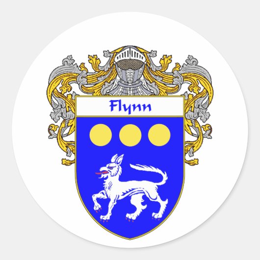 Flynn Wapen (gemanteld) Ronde Sticker (Voorkant)